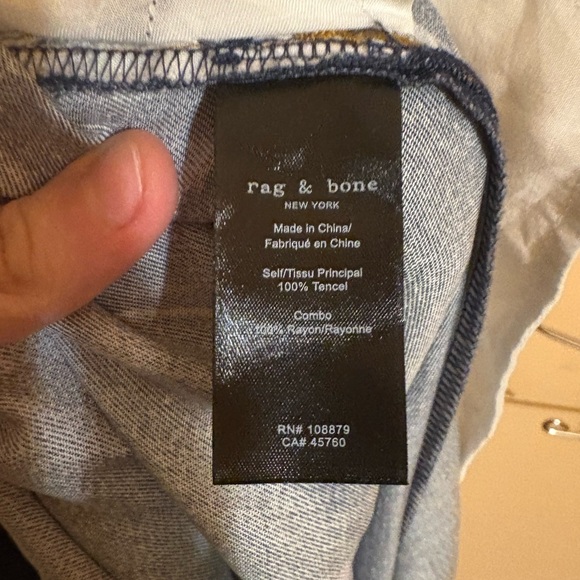 Rag & Bone Miramar Tencel Faux Denim Liquid Jean Wide Leg Pants - Picture 5 of 7